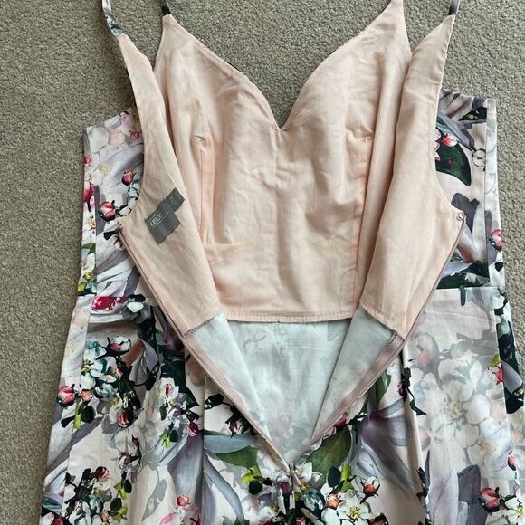 NWOT ASOS Pink Floral knee length dress size 8 - Picture 6 of 9